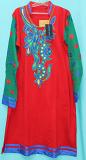 Red Embroidered Kurti Tunic Blouse Winter Wear (XL42) #5522